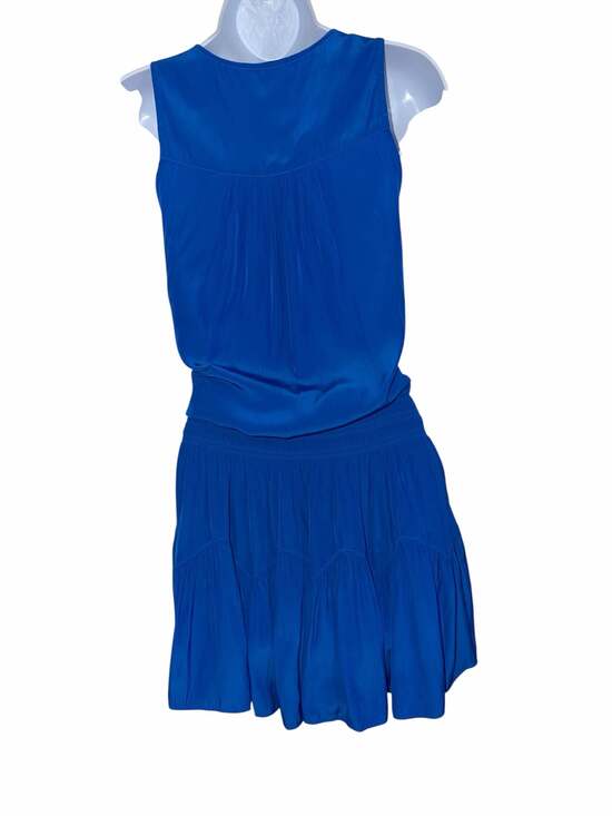 Ramy Brook Tech Perry Dress Cobalt Blue Sleeveless Ruffle Mini Medium - Picture 7 of 11